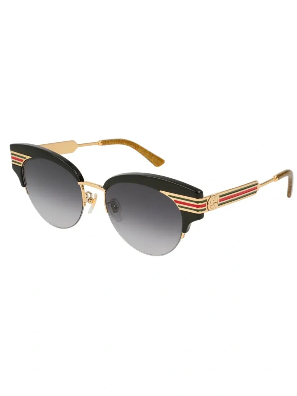 Gucci ☀️ GG0522S SYLVIE Metal & Acetate Cat-Eye Sunglasses, Black - Picture 1 of 8